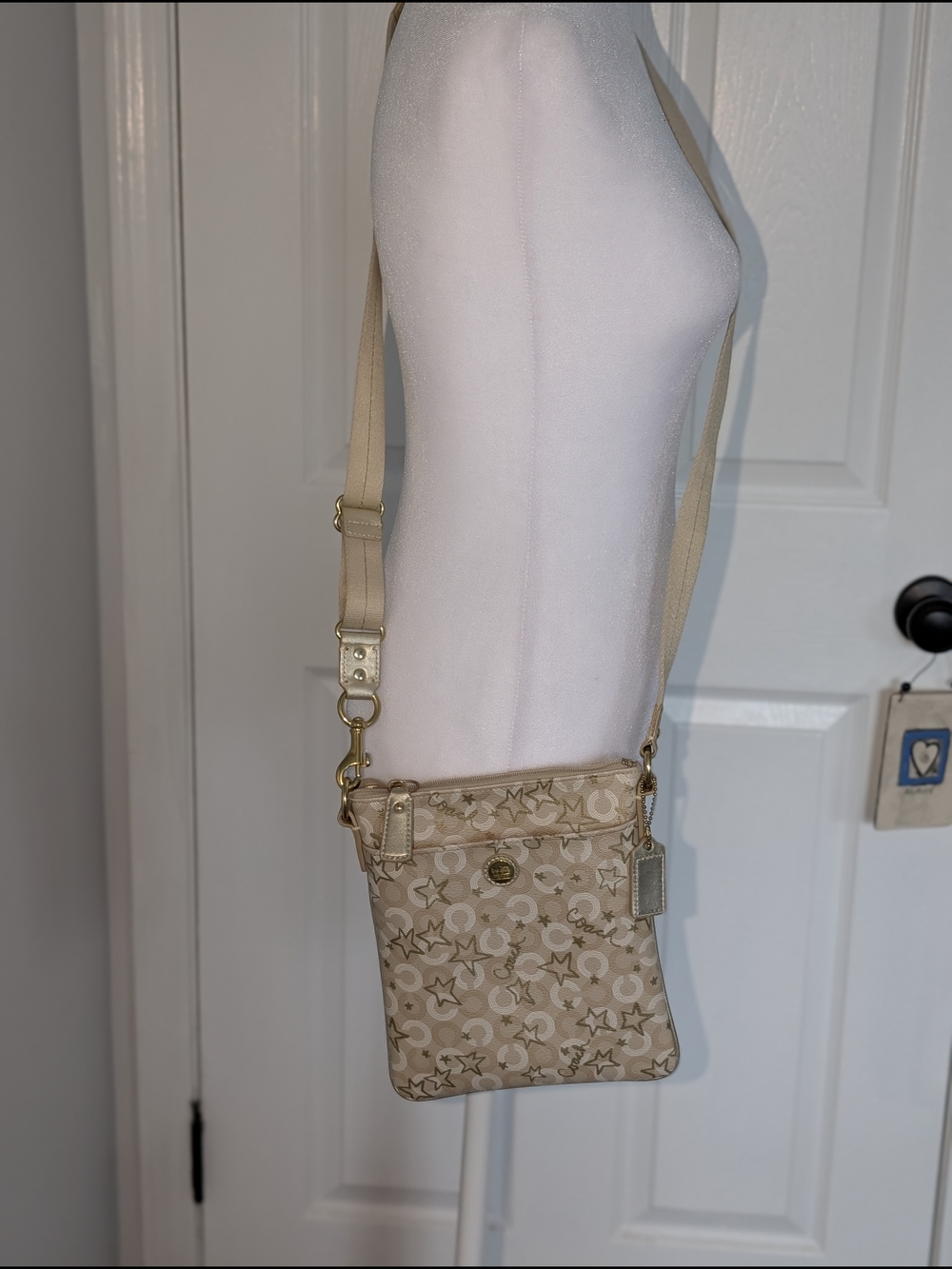 Coach Waverly Snow Queen Crossbody Bag With Signature C and Gold Stars - Picture 3 of 13